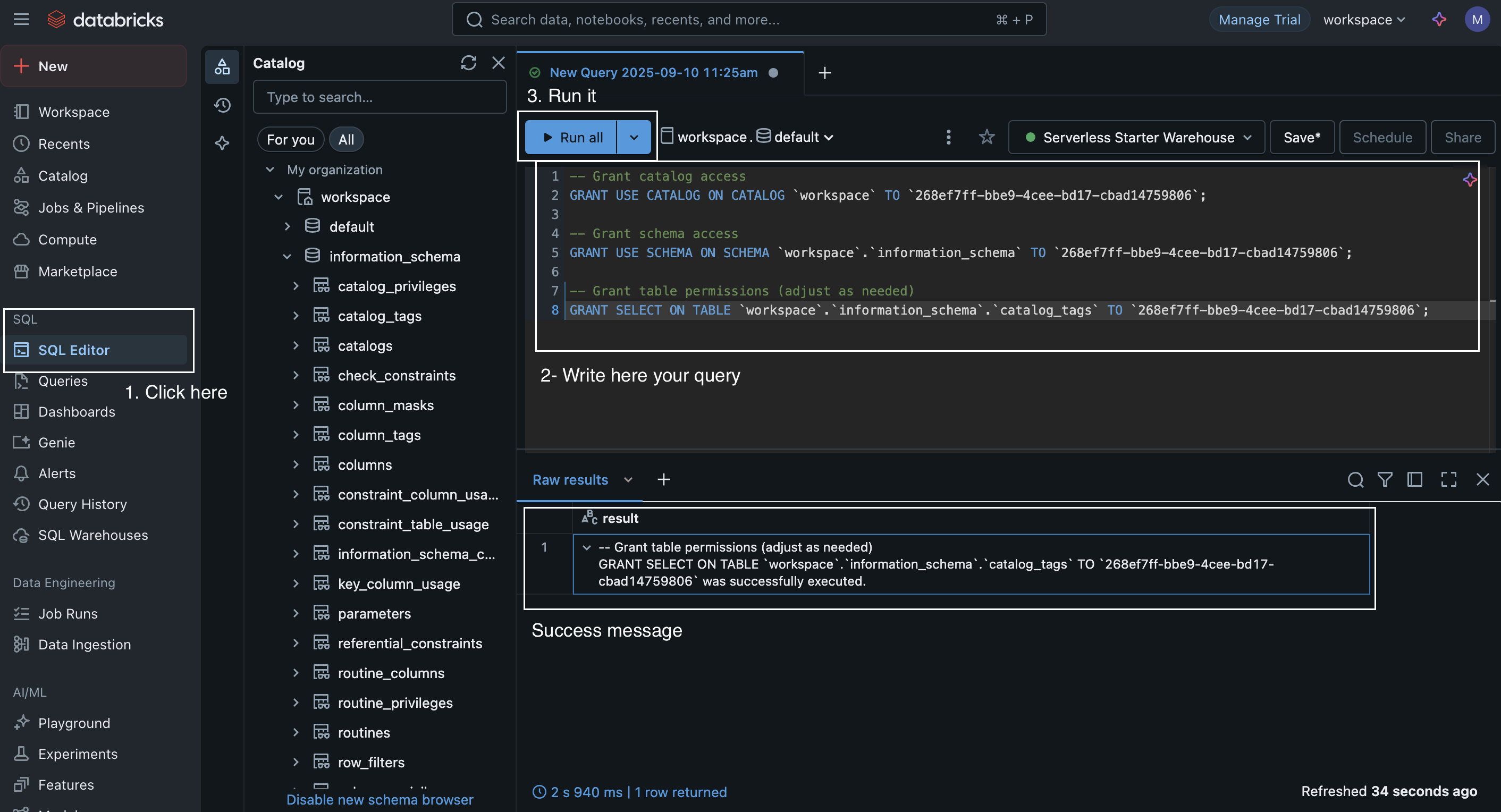 Databricks workspace permissions