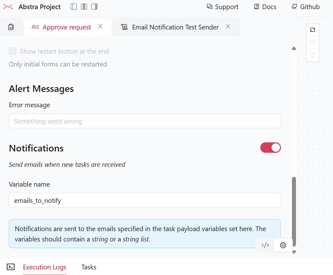 Notification Tab