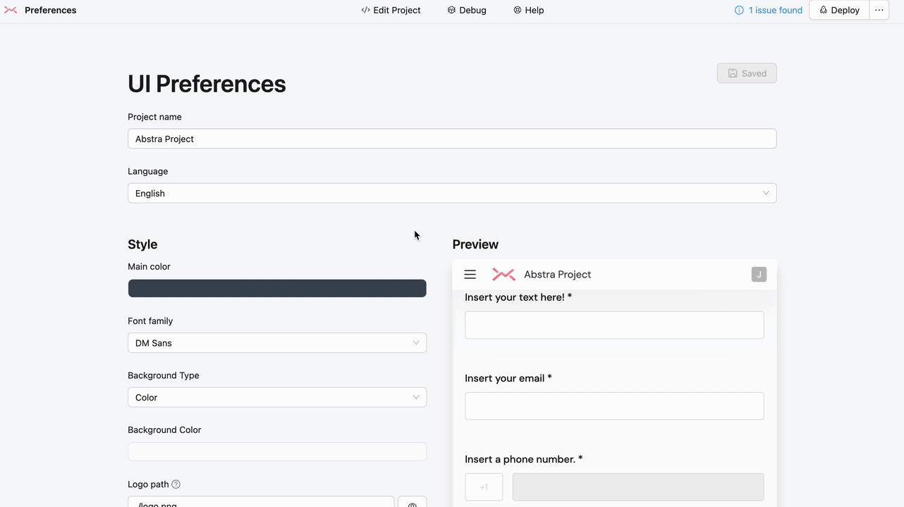 UI Preferences